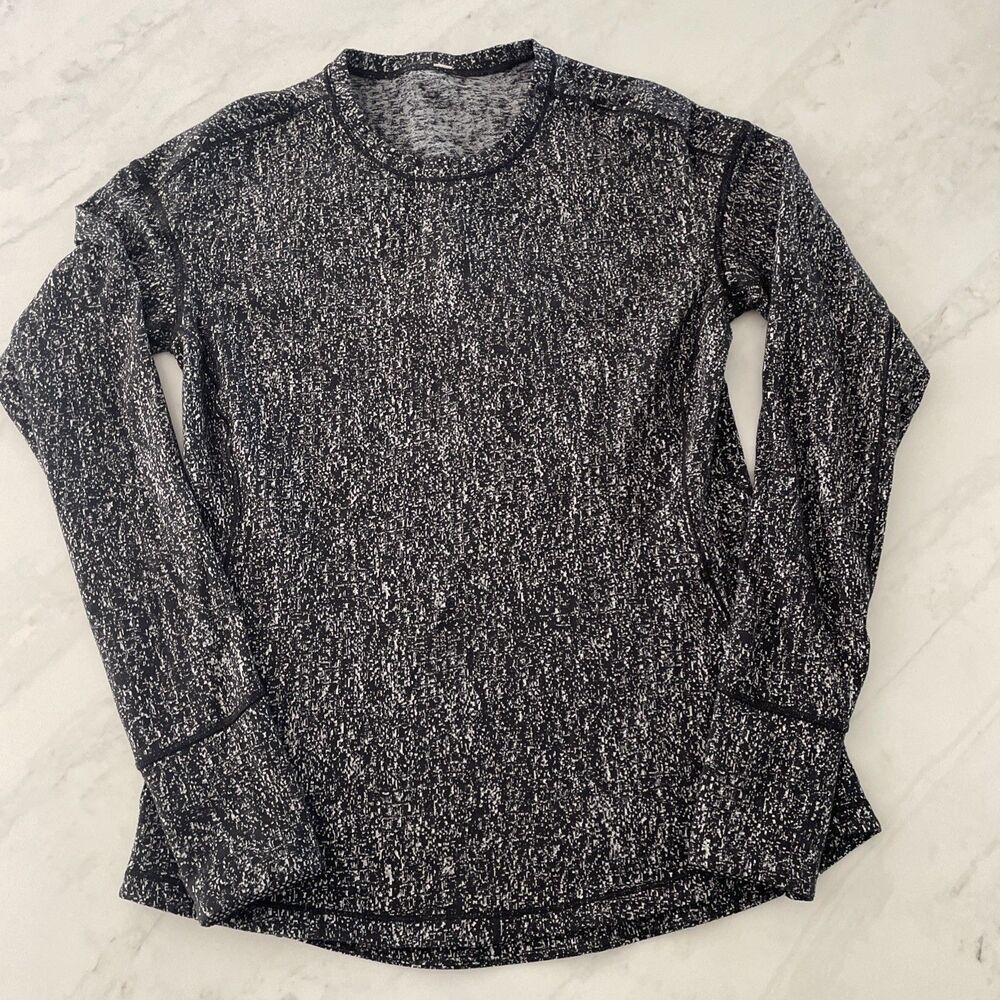 Lululemon Outrun Long Sleeve, Black & White